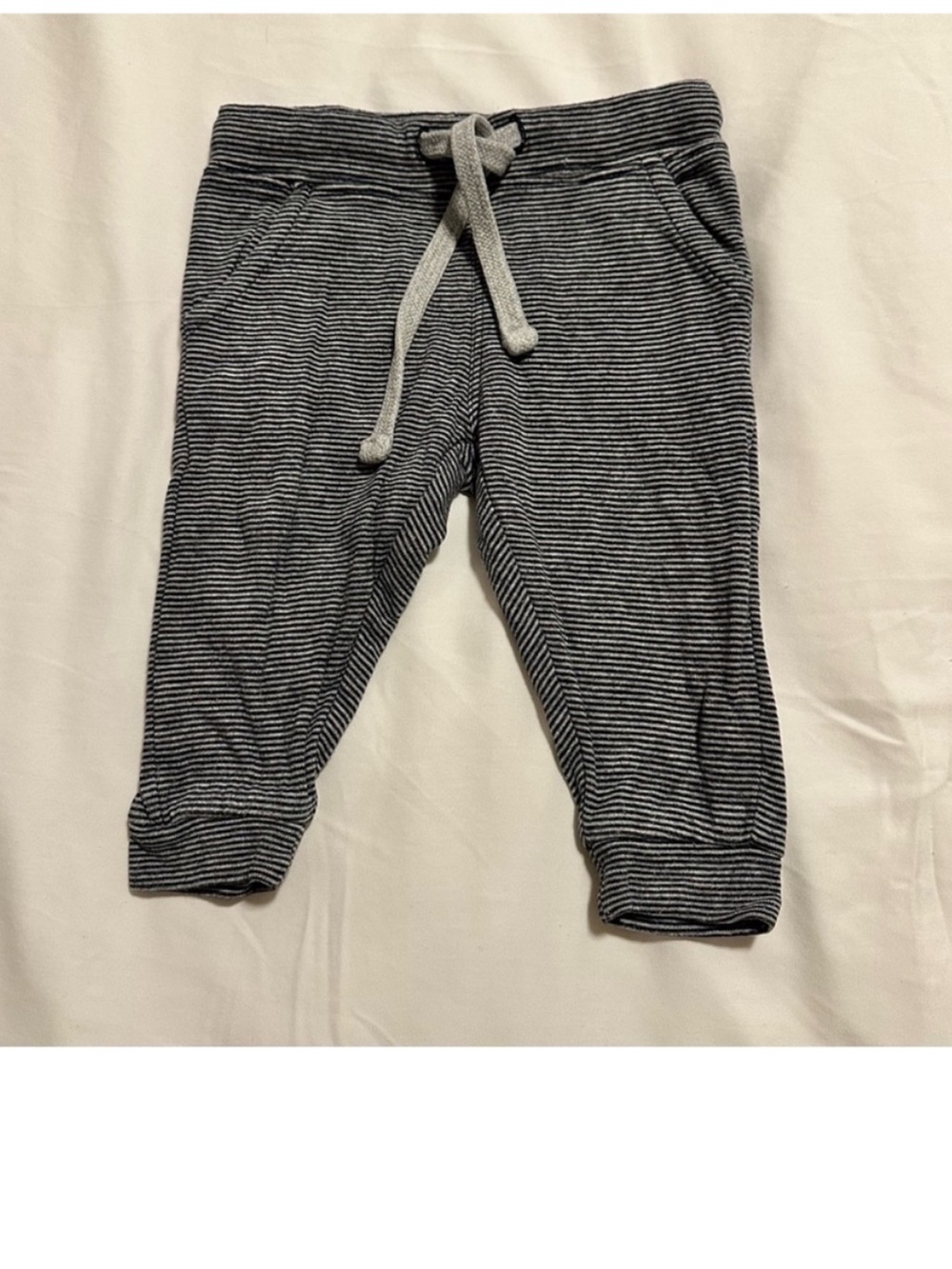 Kids Striped Drawstring Jogger Pants - Gray